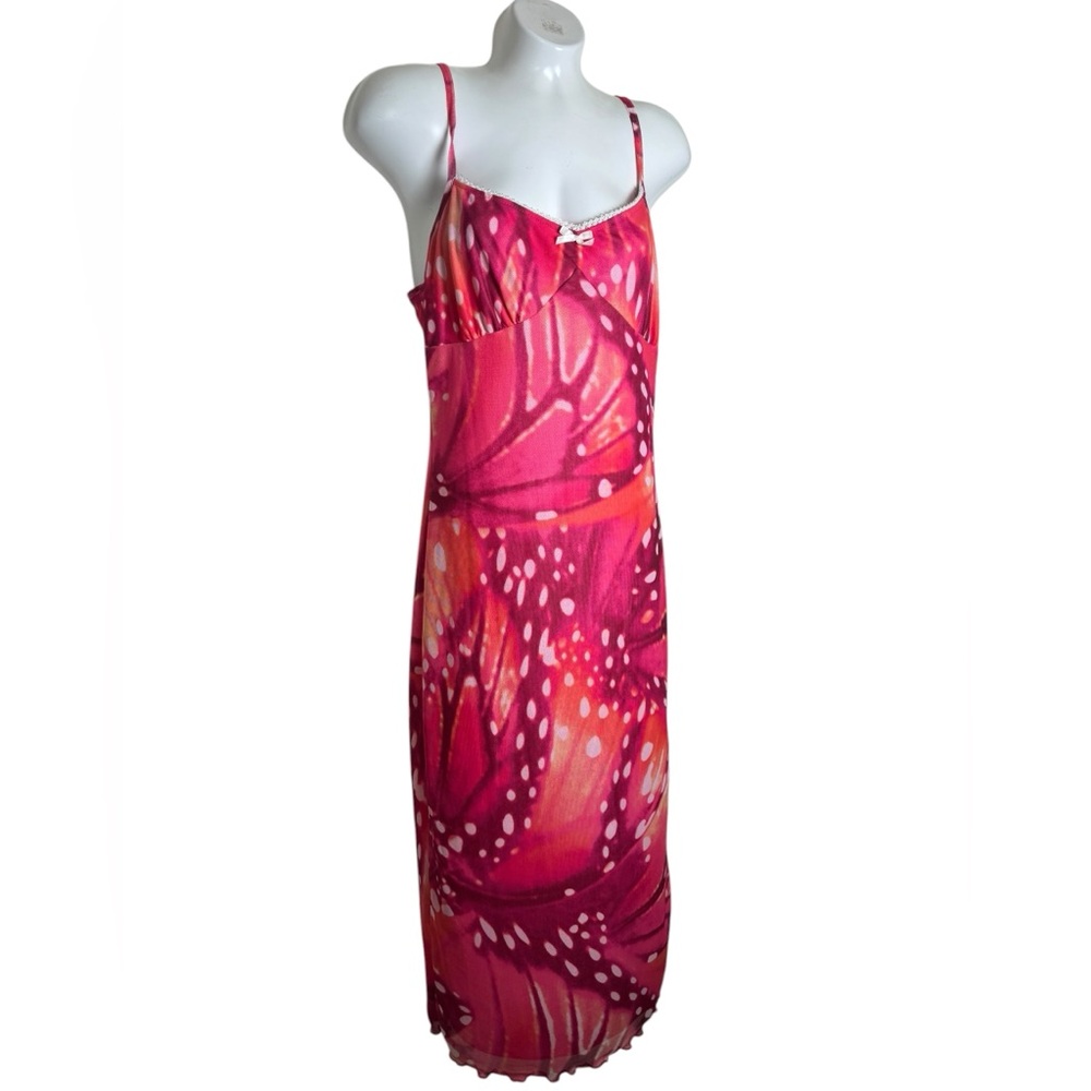New Thirty Thirty Mesh Butterfly Sleeveless Midi Dress - Picture 2 of 10